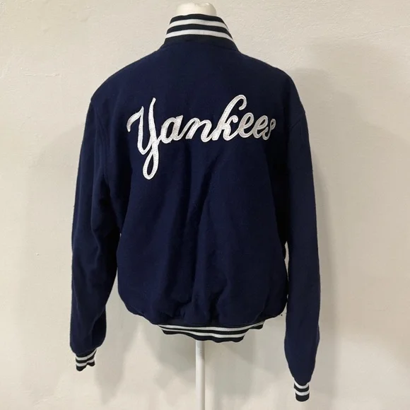 New York Yankees Wool Bomber Varsity Jacket Adult Medium Baseball MLB